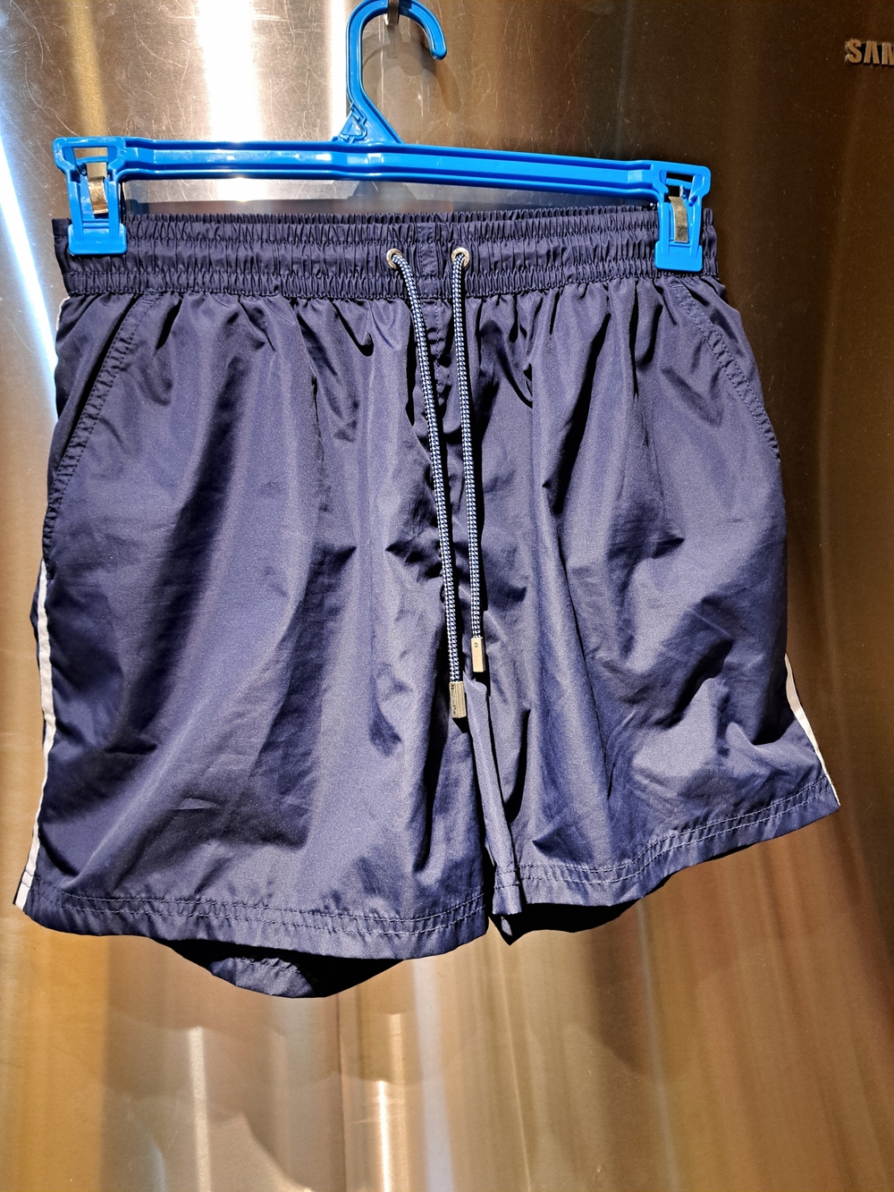 Massimo Dutti Navy Blue Drawstring Detail Shorts